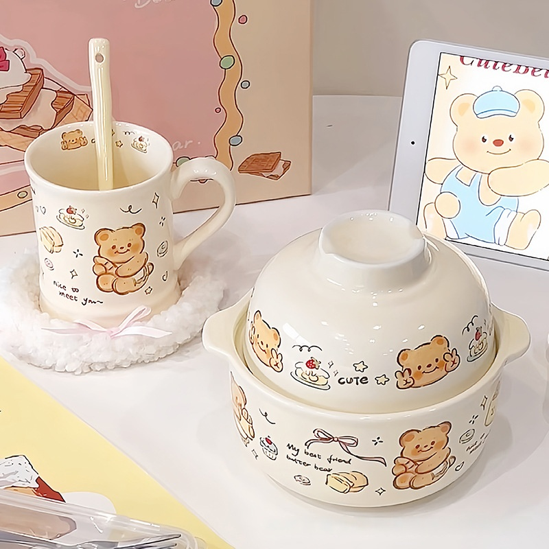 Butter Bear Fruit Salad Instant Noodle Bowl with Lid