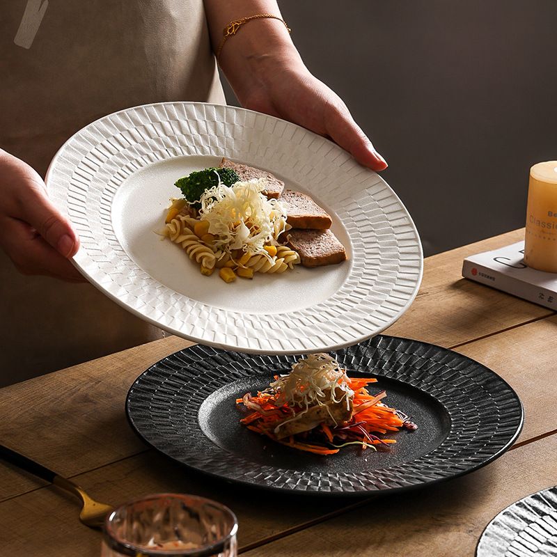 Minimalist Premium Relief Steak Pasta Plate