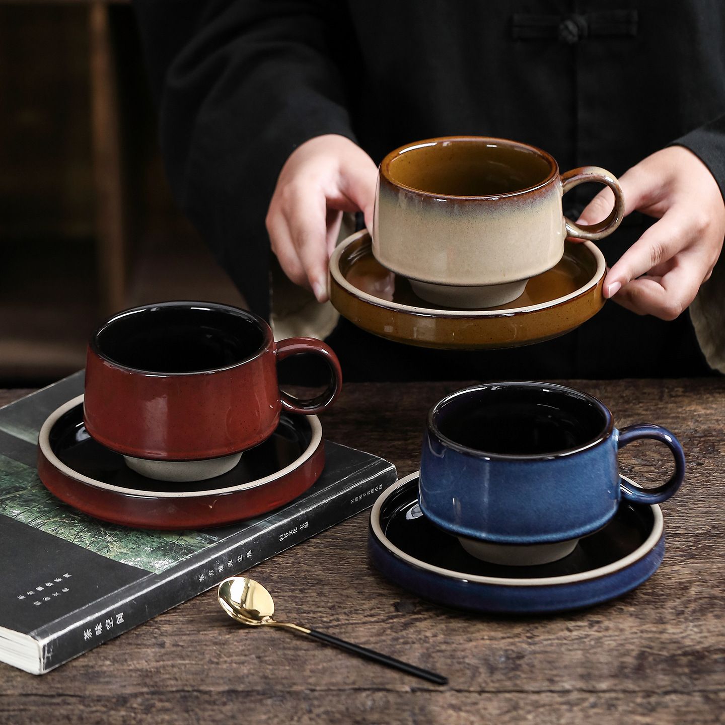 Japanese Vintage Creative Coffee Cup & Saucer