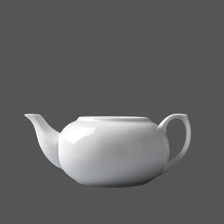 Pure White Ceramic Tea Pot - X011476