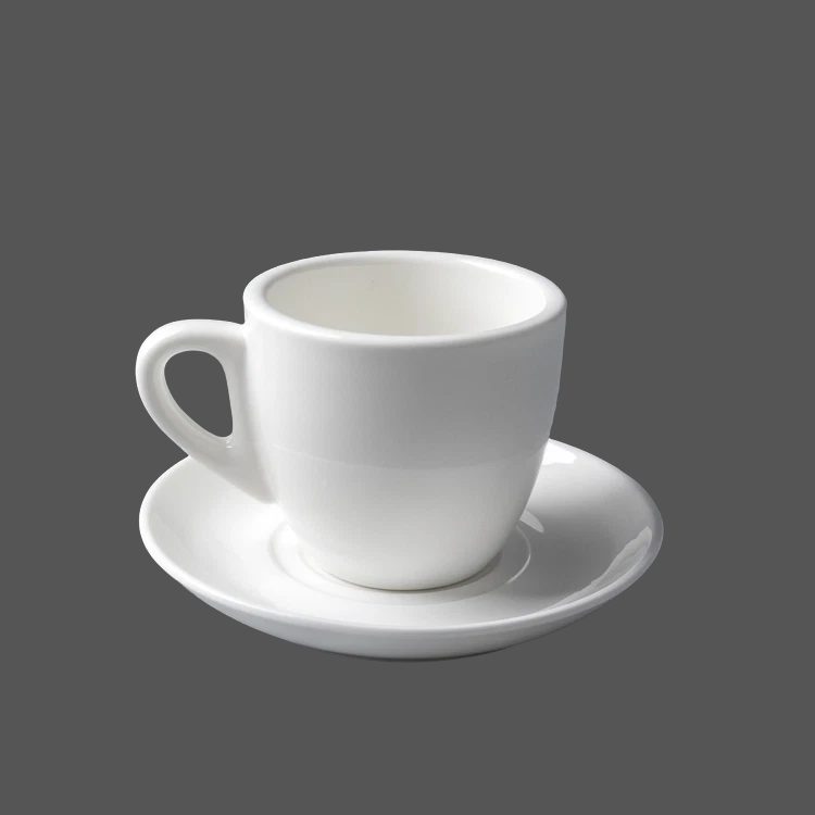Pure White Ceramic Cup and Saucer - X011418