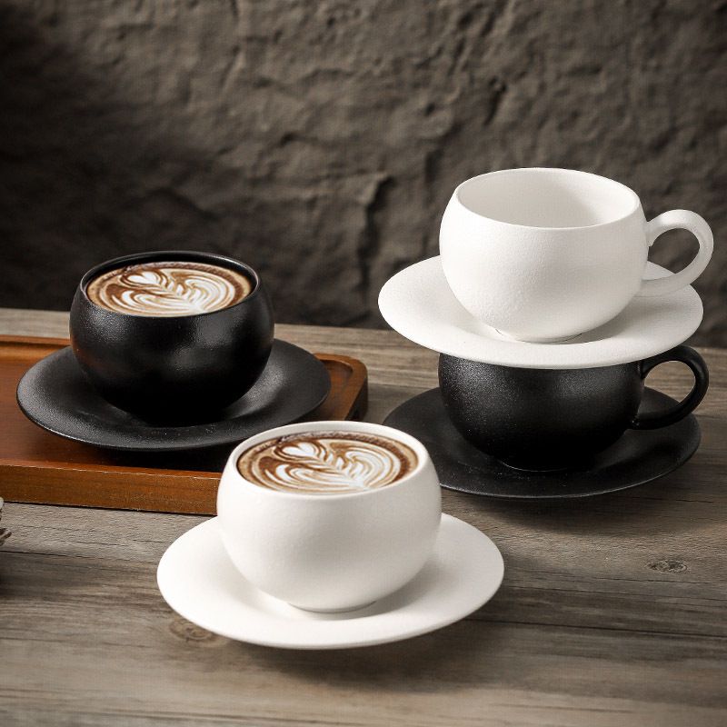 Egg-Shaped Elegant Coffee Cup & Saucer Set - 2