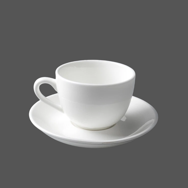Pure White Ceramic Cup and Saucer - X011421