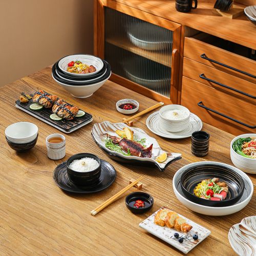 Japanese Style Creative Spiral Pattern Dinnerware Set - 1