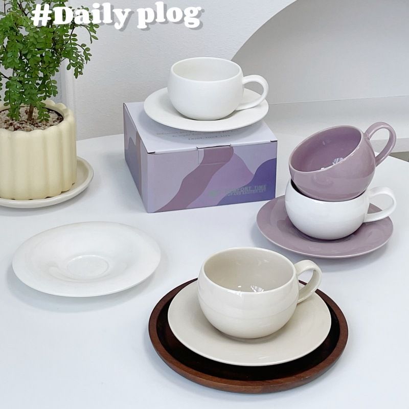 Egg-Shaped Elegant Coffee Cup & Saucer Set