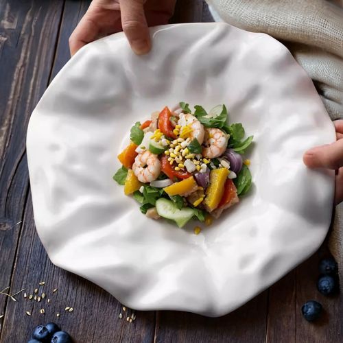 Irregular Artistic Plate for Cold Dishes High-End Hotel Use