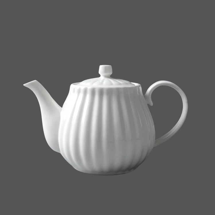 Pure White Ceramic Tea Pot - X011474