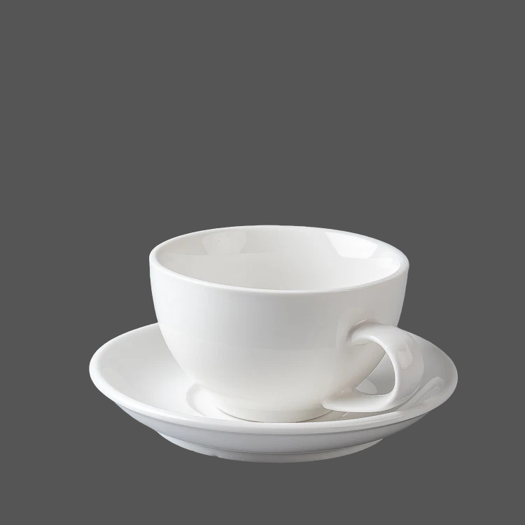 Pure White Ceramic Cup and Saucer - X021019