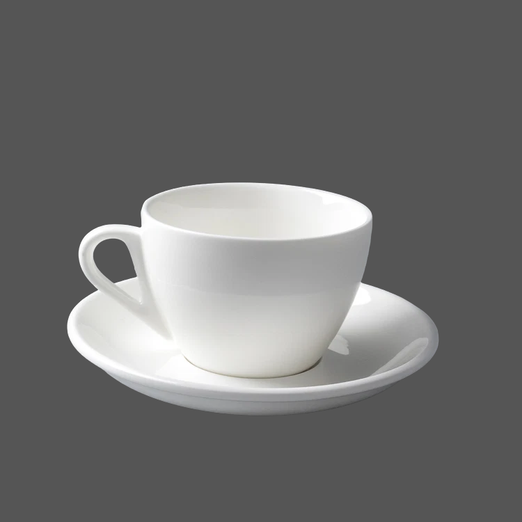 Pure White Ceramic Cup and Saucer - X011423