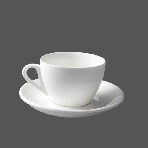 Pure White Ceramic Cup and Saucer - X011423