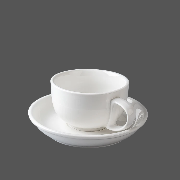 Pure White Ceramic Cup and Saucer - X021006