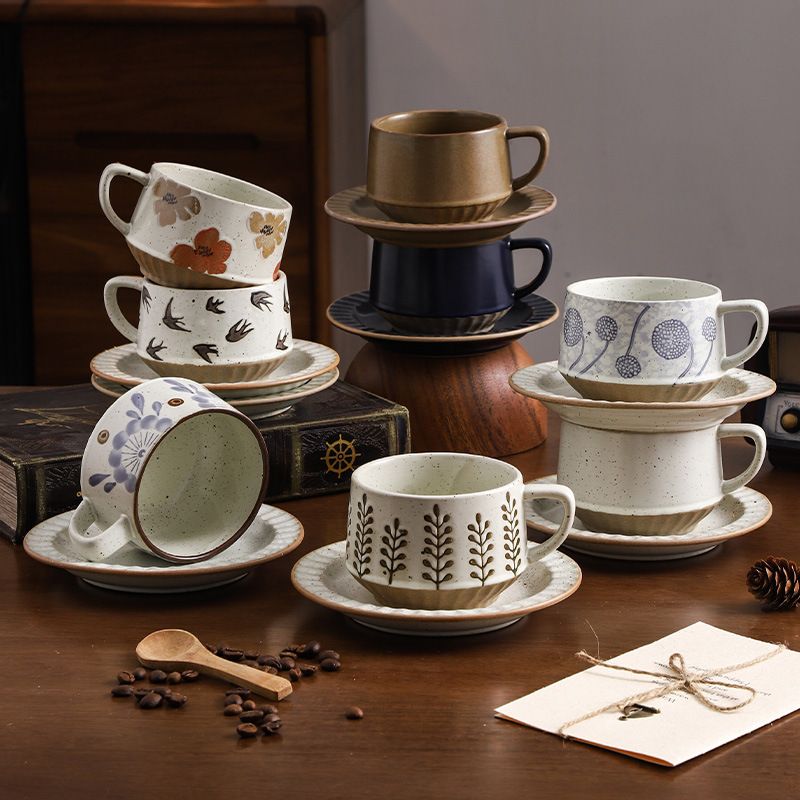 Art Tableware Set - Handmade Pottery Coffee Cup&Saucer