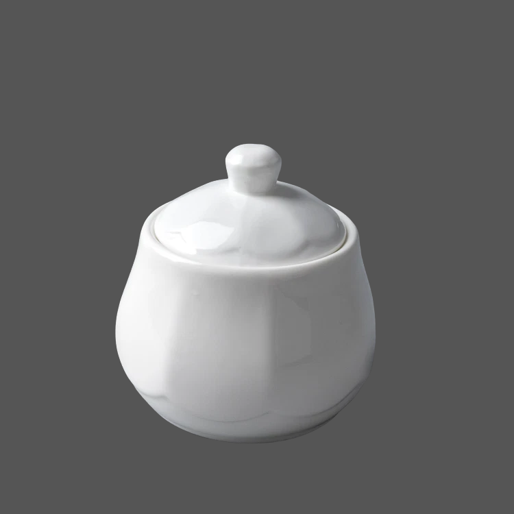Pure White Ceramic Sugar Pot - X011383