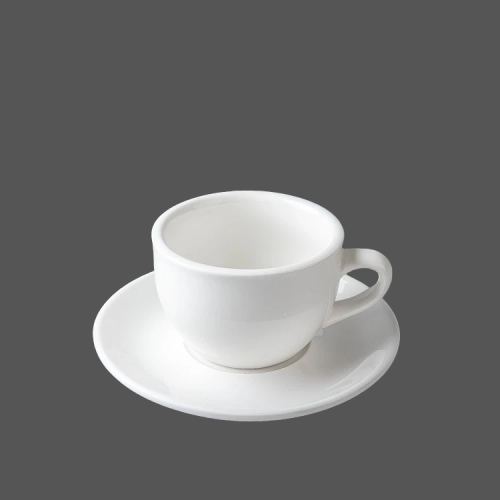 Pure White Ceramic Cup and Saucer - X021008