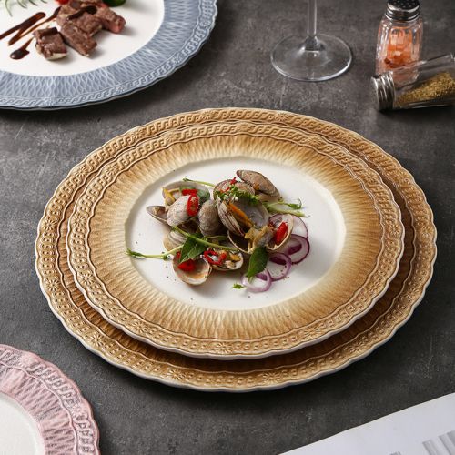 Embossed Luxury Lace Dinner Plate Charger Plate - 1