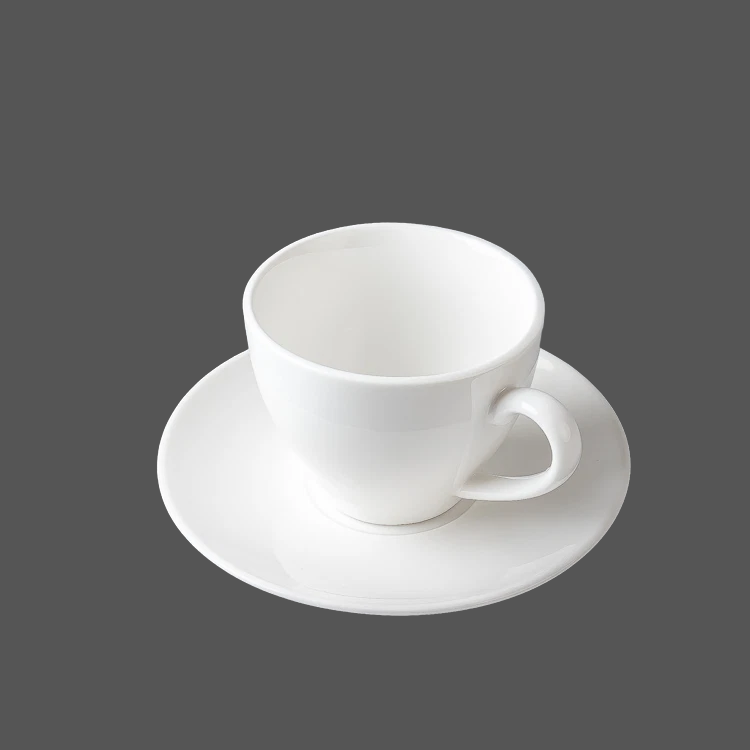 Pure White Ceramic Cup and Saucer - X021007