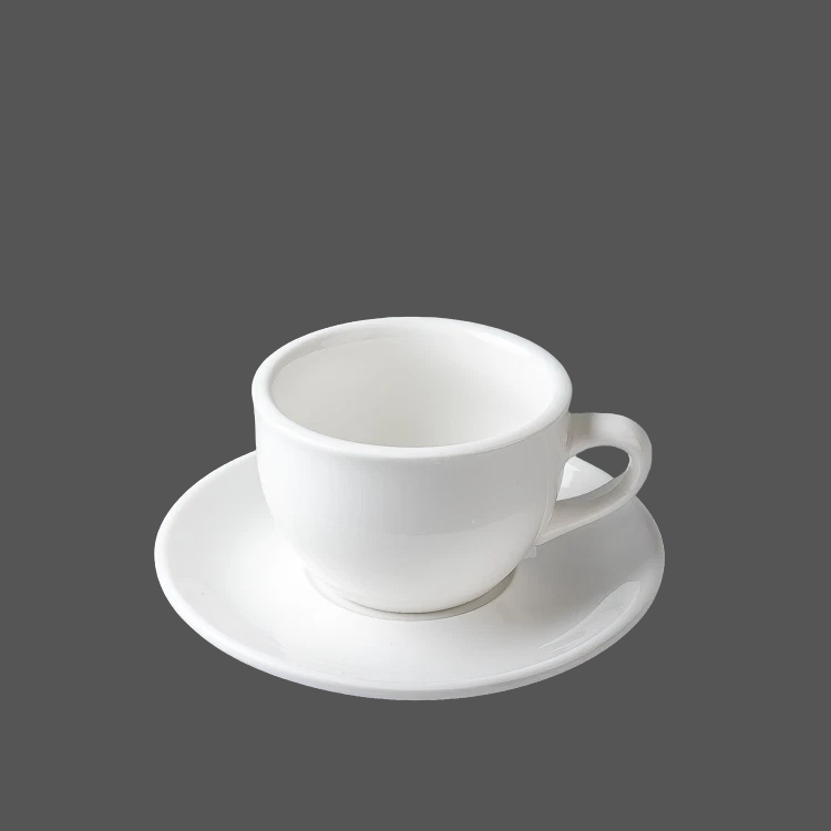 Pure White Ceramic Cup and Saucer - X021008