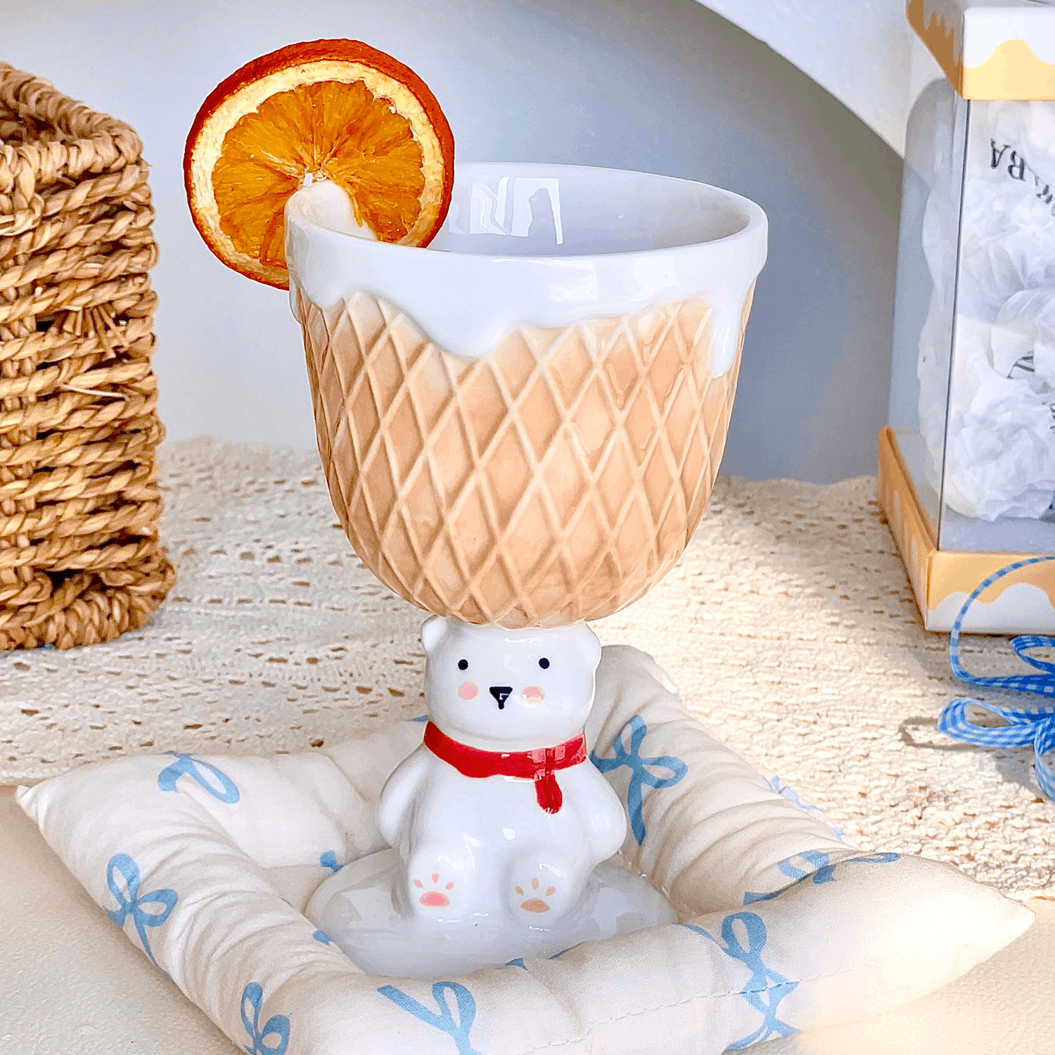Lovely Drinkware Gifts - Cute Waffle Bear Dessert & Ice Cream Goblet