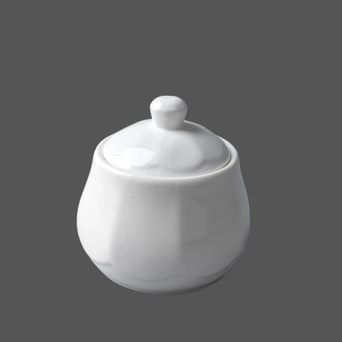 Pure White Ceramic Sugar Pot - X011383