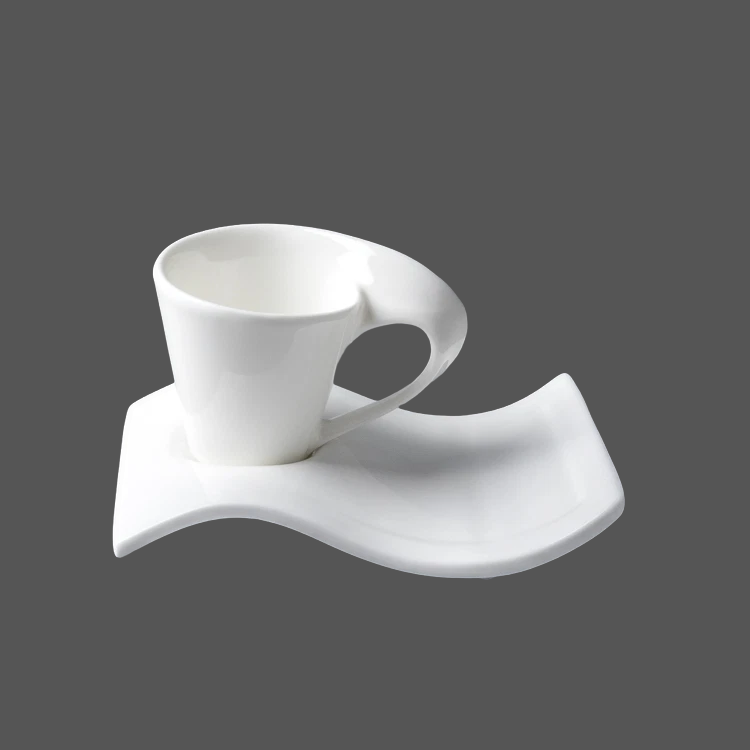 Pure White Ceramic Cup and Saucer - X011403