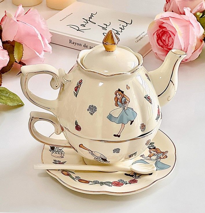 Lovely Drinkware Gifts - Alice & Rabbit Stacking Tea-for-One Set
