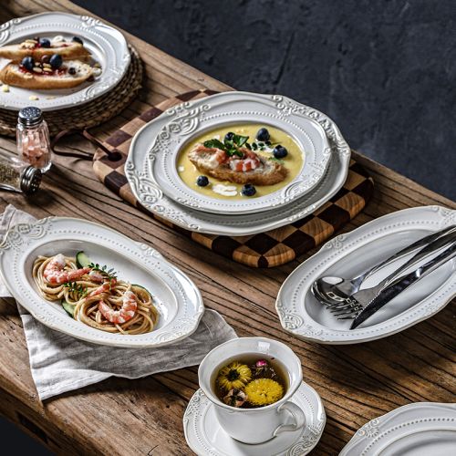 French Vintage Relief Royal Tableware Set
